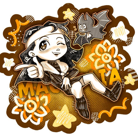 CHIBI, simple background, monochrome = $15